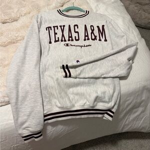 Champion Gray Texas A&M Crewneck